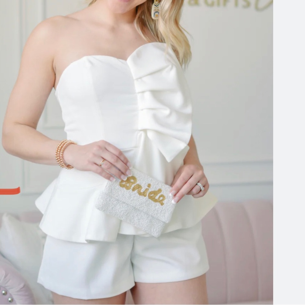 Ruffle white romper (only worn once!)